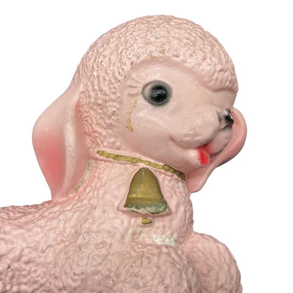 Vintage Mid Century Pink Poodle Chalkware Wall Hanging Decor 8"H x 6"W 1930s - Picture 2 of 3